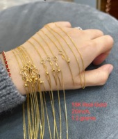 Cadena de Oro Sólido 18K AU750 Ajustable Tipo Chopin con Extensor Deslizante, Cadena de Oro en Blanco para Colgantes DIY y Fabricación de Joyas