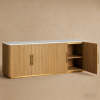 Buffet Finnley avec plateau en marbre de haute qualité, armoire de salle à manger, meuble de restaurant