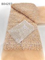 CHOCOO vente en gros 2025 dame robe perle dentelle tissu vert 3d broderie perlée dentelle tissu pour les femmes