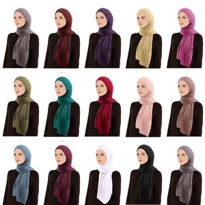 Prix usine nouveau sous-foulard islamique personnalisé plaine mousseline <span class=keywords><strong>de</strong></span> soie instantanée Hijab Jersey <span class=keywords><strong>Bonnet</strong></span> casquettes foulard châle écharpe - Product Image 3