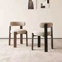 Chaise de salle à manger moderne minimaliste en bois massif JP avec dossier en noyer naturel et revêtement en velours, mobilier écologique pour la maison