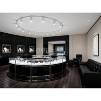 Vitrine de magasin de bijoux à éclairage LED à la mode vitrine de comptoir de bijoux en verre de conception de kiosque de centre commercial de luxe
