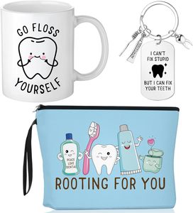 Regalos de dentista a granel para mujeres y hombres, regalos de dentista, <span class=keywords><strong>bolsa</strong></span> de maquillaje Dental, taza, llavero para gracias, compañero de <span class=keywords><strong>trabajo</strong></span> - Product Image 1