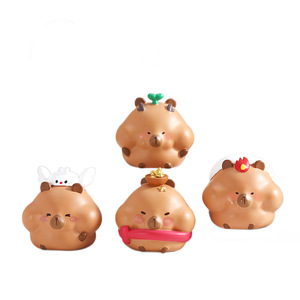 Capybara Resin Ornament Round Animal Shape Home Decoration Artistic Craft Gift for Birthday Christmas Valentine's Day - Product Image 4