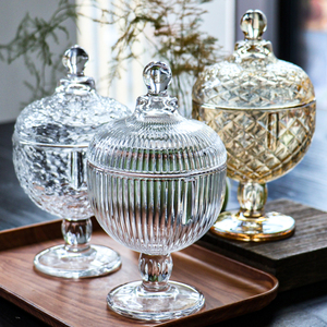 Candy Jar Retro Personalizado Atacado Casamento Vidro Comida Em Relevo Armazenamento Jar Recipiente De Vidros De Cozinha - Product Image 6