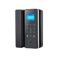 Cerradura de Puerta de Vidrio Biométrica Inalámbrica WiFi Tuya con Huella Dactilar, Cerradura de Puerta Eléctrica Inteligente de Seguridad para Oficina, Deslizante de Doble Cara