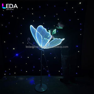 Toile de fond d'événement JINDA, tissu noir, ciel étoilé, lumière LED, rideau d'étoiles, décoration intérieure pour mariage, scène, fête - Product Image 4