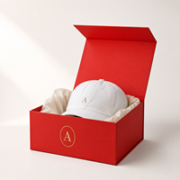 Cajas de Papel Rígido Plegables con Cierre Magnético y Estampado Dorado, Material Ecológico para Empaque de Sombreros y Camisetas