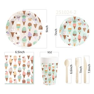 DAMAI - Juego de Vajilla Desechable de Papel Verde para Fiestas Temáticas de Verano, Platos, Vasos, Servilletas para Fiestas Infantiles - Product Image 5