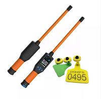Lector CMRFID de Largo Alcance 134.2kHz para Etiquetas de Ganado Lector Portátil de Microchip Animal RFID con Bluetooth Lector de Identificación de Palo Largo