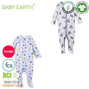 Top vente nouveau-né bébé garçons et filles barboteuse combinaison 100% coton biologique une pièce tenue combinaison bébé - Product Image 6