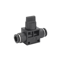 Vanne manuelle pneumatique HVFF en plastique de 4 mm, 6 mm, 8 mm, 10 mm, 12 mm, 14 mm, 16 mm pour le contrôle du débit d'air et l'arrêt de l'air