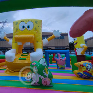 Spongebob Theme Big Bouncing Castle Park Kids Bounce House con tobogán Obstacle Course Playground - Product Image 4