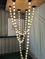 Décoration de maison de luxe, salon, hôtel, loft, éclairage, lampes suspendues en pierre d'alabastro, chaîne décorative, lumière moderne