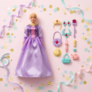 Premium 13 to 29 Centimeter Mermaid Princess <b>Doll</b> with Purple Gown and <b>Accessories</b> for Girls 5-7 Years - Product Image 1
