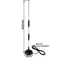 Harga Pabrik Antena Magnetik 4G GSM SMA Male dengan Kabel RG174 2m 3-15dBi Antena Gain Tinggi untuk Router Modem 3G 4G