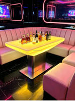 Table de bar en verre LED étanche et lumineuse, lumière à intensité variable, bar à domicile, cabines de bar commerciales KTV, LED RGB modernes