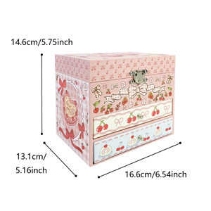 Caja Musical Giratoria <span class=keywords><strong>de</strong></span> Bailarina con Espejo y Cajones Dobles, Organizador <span class=keywords><strong>de</strong></span> Joyas Musical para Accesorios Infantiles, Venta al por Mayor en el Reino Unido - Product Image 3