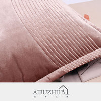 AIBUZHIJIA taie d'oreiller rose foncé carré luxe velours jeter oreiller couvre broderie housse de coussin