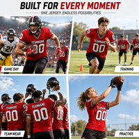 Camisetas de Fútbol Americano Profesionales al por Mayor para Hombre, 100% Poliéster, Anti-UV, Secado Rápido, Transpirables, Cosidas, Personalizadas