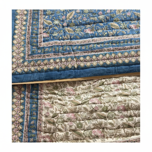 Calidad de Impresión tradicional hecha a mano Jaipuri diseño bloque estampado edredón algodón mano bloque impreso diseño étnico edredón para uso en invierno - Product Image 1
