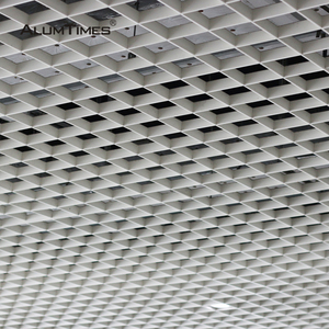 Grille de <span class=keywords><strong>plafond</strong></span> suspendu en aluminium à cellules ouvertes, ignifuge, imperméable, carrée, couleur personnalisée, pour la décoration intérieure - Product Image 5