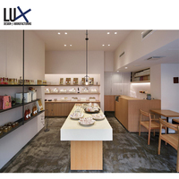 Table de présentation alimentaire en verre transparent sur mesure, vitrine à pain en bois, mobilier de présentation pour boulangerie