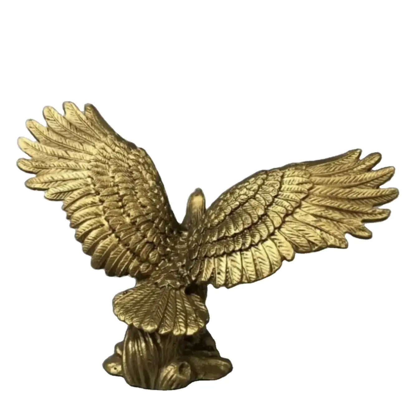 Toptan kartal dekoratif yaşam boyutu Metal döküm uçan hayvan heykel bronz bakır pirinç kartal Falcon heykeli