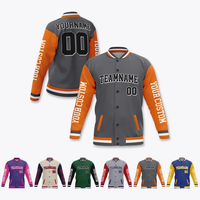 Jaket Baseball Logo Nomor Nama Tim yang Dapat Disesuaikan, Jaket Varsity Unisex Dewasa dengan Nama Pribadi untuk Tim