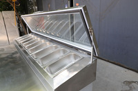 Kulkas Meja Persiapan Pizza Komersial Stainless Steel Laris Manis, Meja Bar Pizza, Lemari Pendingin Pizza
