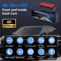 Dashcam dengan 2 Saluran Kamera Mobil 4k, Pemantauan Parkir Dashcam 4k, Kamera Depan dan Belakang, Mendukung Wifi DVR Dashcam 4k