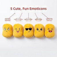 Lot de 5 Peluches amusantes en forme de poulet, avec expressions de dessin animé, pour le soutien émotionnel, avec panier, cadeau créatif en peluche sur le thème de la nourriture