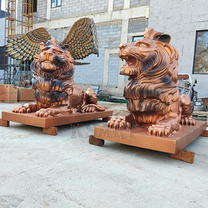 Estatua De León de bronce moderna de gran tamaño, escultura de escalada de León <span class=keywords><strong>HSBC</strong></span> para jardín al aire libre, artesanías de fundición de Metal para tienda bancaria - Product Image 2