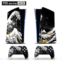 Coques en vinyle pour la console Playstation 5 Slim, autocollants pour manette, décalcomanies, enveloppes de protection pour la version disque PS5, accessoires