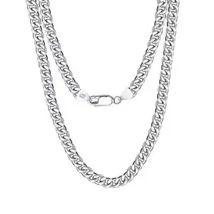 HIP HOP 3.6/5/7mm Width Diamond Cut s925 Silver Cuban Chain Necklace Silver Man Jewelry Woman Curb Cuba Chains 40/45/55cm