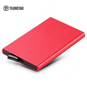 TILONSTAR TVC100 Personalised Custom Logo <b>Gifts</b> Credit Business Card Holder Case Aluminum Pop up Wallet - Product Image 5