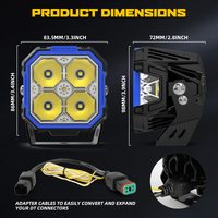 Projecteurs de travail LED automatiques 60W, faisceau de conduite de 3 pouces, projecteur latéral pour camion tout-terrain, moto, 4x4 - Éclairage extérieur