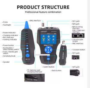 <span class=keywords><strong>Fiber</strong></span> Çok Fonksiyonlu <span class=keywords><strong>TDR</strong></span> Ethernet Kablo Test Cihazı NF-8601S PING Fonksiyonlu Kablo Uzunluk Ölçümü Cat5 Cat6 Cat7 Lan Test Cihazı - Product Image 2