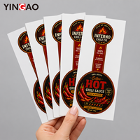 Etiquetas Adhesivas Personalizadas con Logotipo, Etiquetas para Salsas con Sello de Seguridad, Etiquetas de Vinilo Impermeables para Frascos y Botellas de Alimentos, Impresión Adhesiva