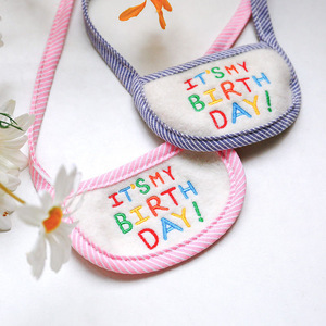 <b>Cute</b> Korean-style embroidered <b>bear</b> birthday dog bib, pet bib, drool bib, Bichon Frise, Teddy, Pomeranian neck warmer - Product Image 4