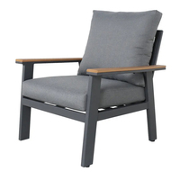 Meubles de salon de patio en aluminium durable, canapé, ensemble sectionnel de jardin en bois de teck de luxe, grands fauteuils imperméables pour parc