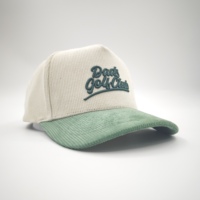 Casquette de baseball unisexe sportive d'hiver réglable en velours côtelé Oxford 5 panneaux de haute qualité avec logo brodé et motif léopard