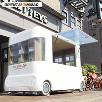 Chariot de restauration mobile avec cuisine complète, remorque à barre de remorquage, mini-restaurant électrique en acier inoxydable pour hot-dogs, café, hamburgers, glaces et restauration rapide