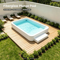 H188 Maßgefertigter 20-Fuß Ovaler Tauchpool für Kinder und Neugeborene, UV-Stabilisierter Fiberglas-Gartenpool mit Umweltfreundlicher Filtration