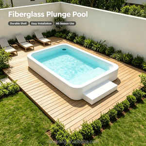 H188 Large One Piece FRP Corner Swimming <b>Pool</b> <b>For</b> Residential Courtyard Outdoor <b>Garden</b> Fiberglass Spa With Built In Relax bench - Product Image 1