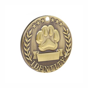 Placas de Identificación de Acero Inoxidable con Patrón Sólido para Perros, Etiquetas de Identidad Personalizadas de Lujo, Llaveros con Cierre de Botón y Cintas, Ecológicas - Product Image 5