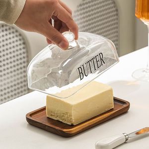 Assiette de présentation en bois et verre transparent pour gâteaux et desserts, pour la mise en table occidentale, commerce transfrontalier - Product Image 3