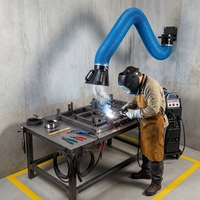 Extracteur de fumée de soudage mobile avec kit de bras d'extraction de fumée flexible de 2 à 5 m