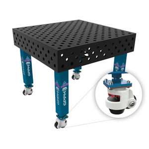 Banco de soldadura con ruedas SteelExpert GPPH 1x1mt, 25mm de espesor, agujeros de 28mm, rejilla diagonal - Product Image 1