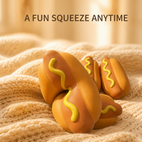 Jouet Squishy Hot Dog Doux en Mousse à Remontée Lente, Texture Saucisse et Moutarde, à Presser et Libérer, pour la Main et le Bureau